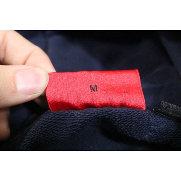 HUGO BOSS Mens Medium Daratschi Hoodie Sweatshirt Navy Blue Pullover Red Label - Picture 4 of 7